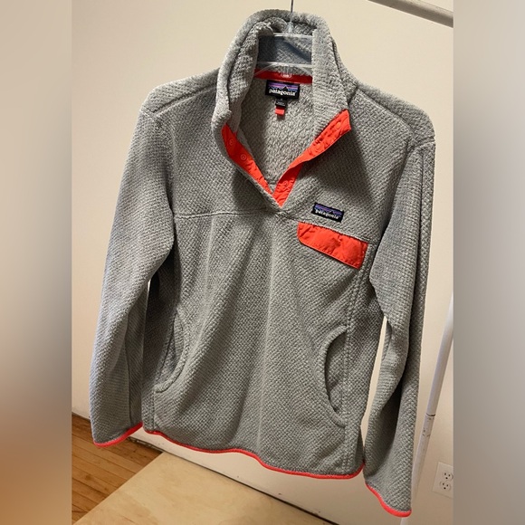 PATAGONIA ORANGE/GRAY PULLOVER JACKET (M) - Picture 1 of 5